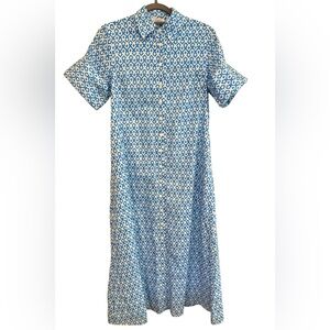 New with Tags-Livro Blue Patterned Maxi Dress